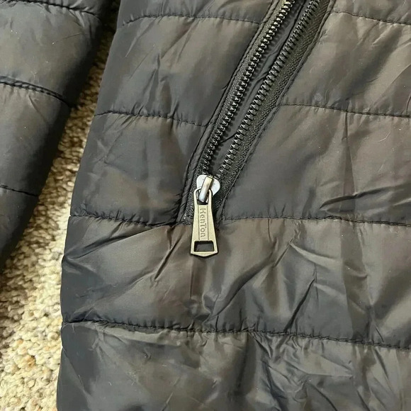 Hanton Men's Polyfill Puffer Jacket Black L Full Zip Pockets Soft Shell Packable - Picture 2 of 12